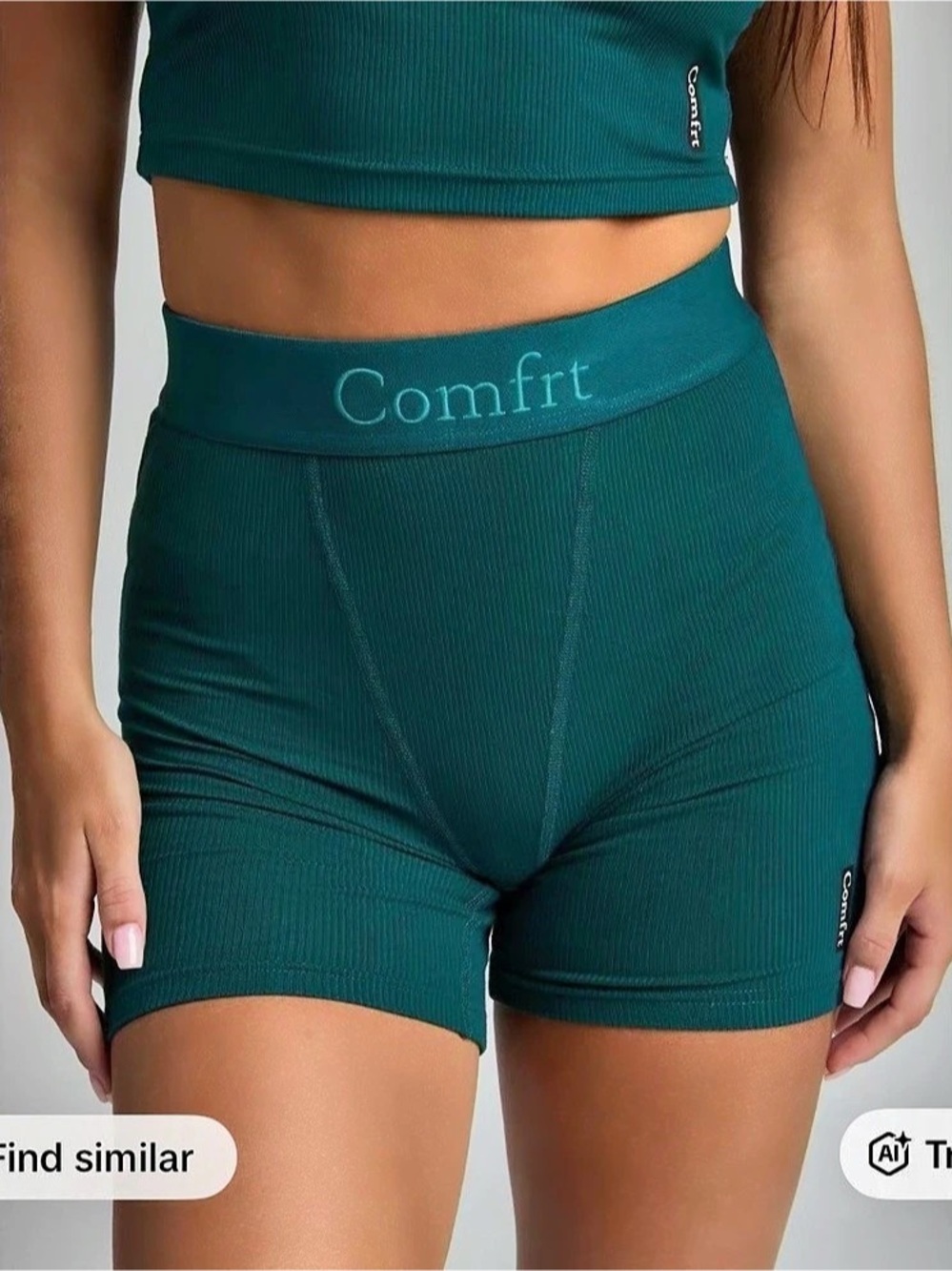 Comfrt Rib Contour Boxer Short Soft Stretch Ribbed Loungewear in Alpine